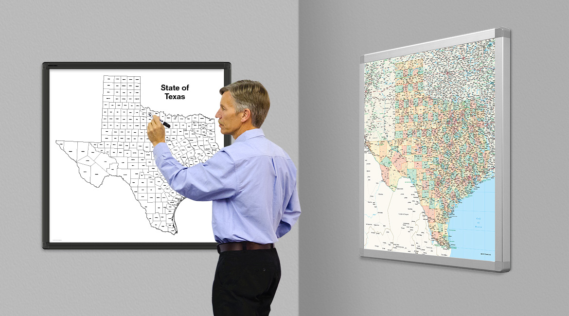 Magnetic Dry Erase Whiteboard Map