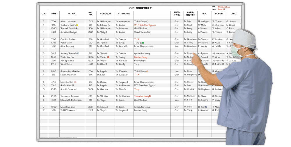 Write on Surgery Schedule