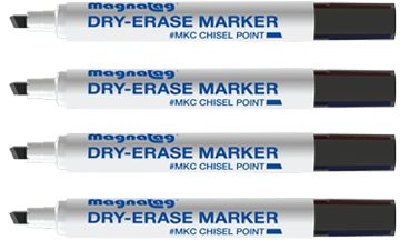 Chisel Point Dry-Erase Board Markers, 4/Pkg #MKC4