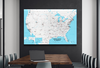 Magnetic dry erase Whiteboard Map