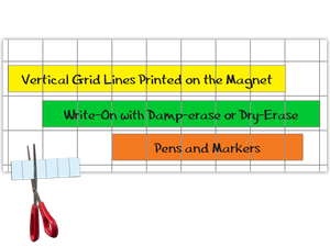 Grid-printed write-on Magnet Strips