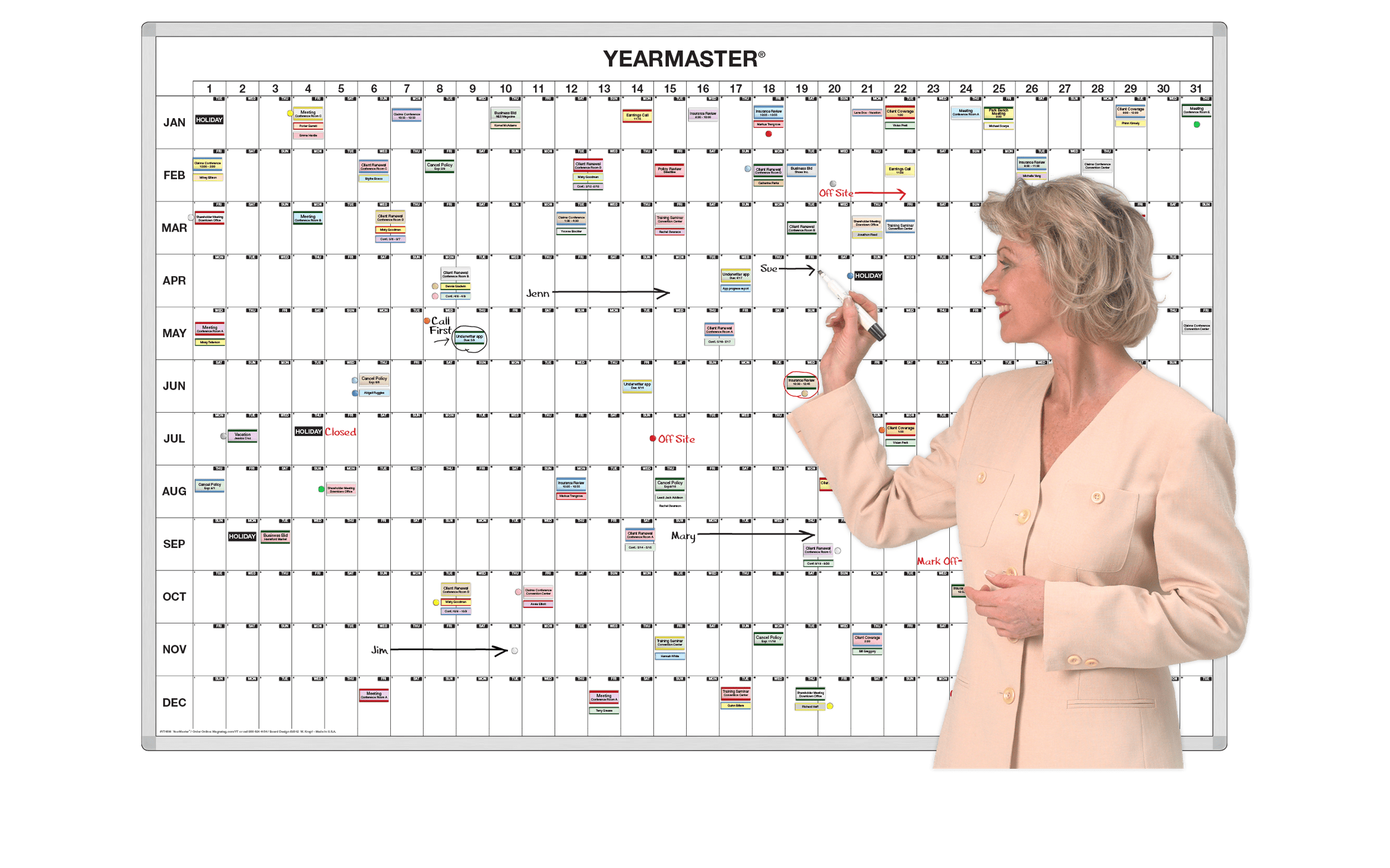 Master 365 Day Magnetic Whiteboard Timeline Calendar