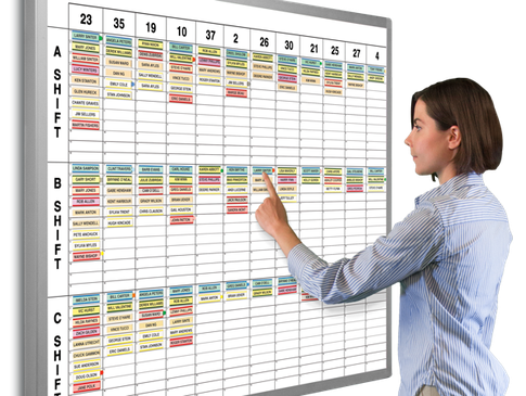 Work Scheduling Magnetic Whiteboard