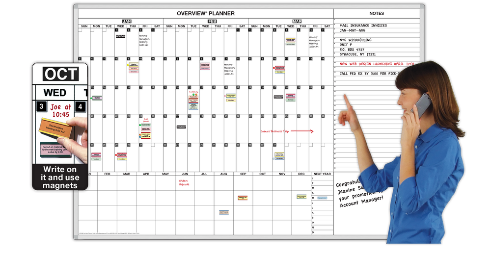 Overview Planning Dry Erase Calendar Magnetic Whiteboard