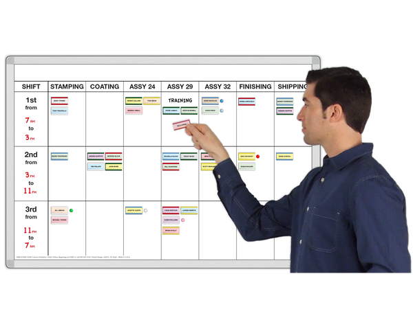 Work Scheduling Magnetic Whiteboard